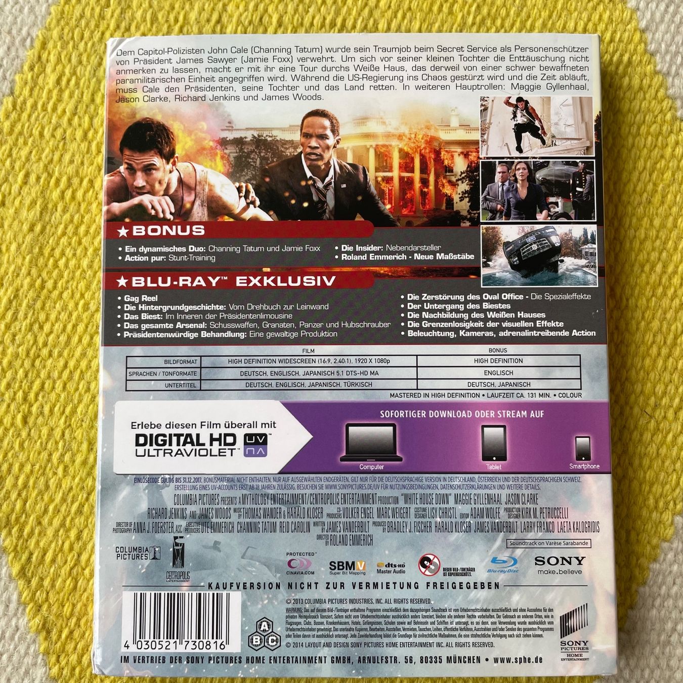 Alle DVDs: WHITE HOUSE DOWN-BLU RAY WHITE HOUSE DOWN – Gebraucht aus Rorschacherberg von CD-Roli 1