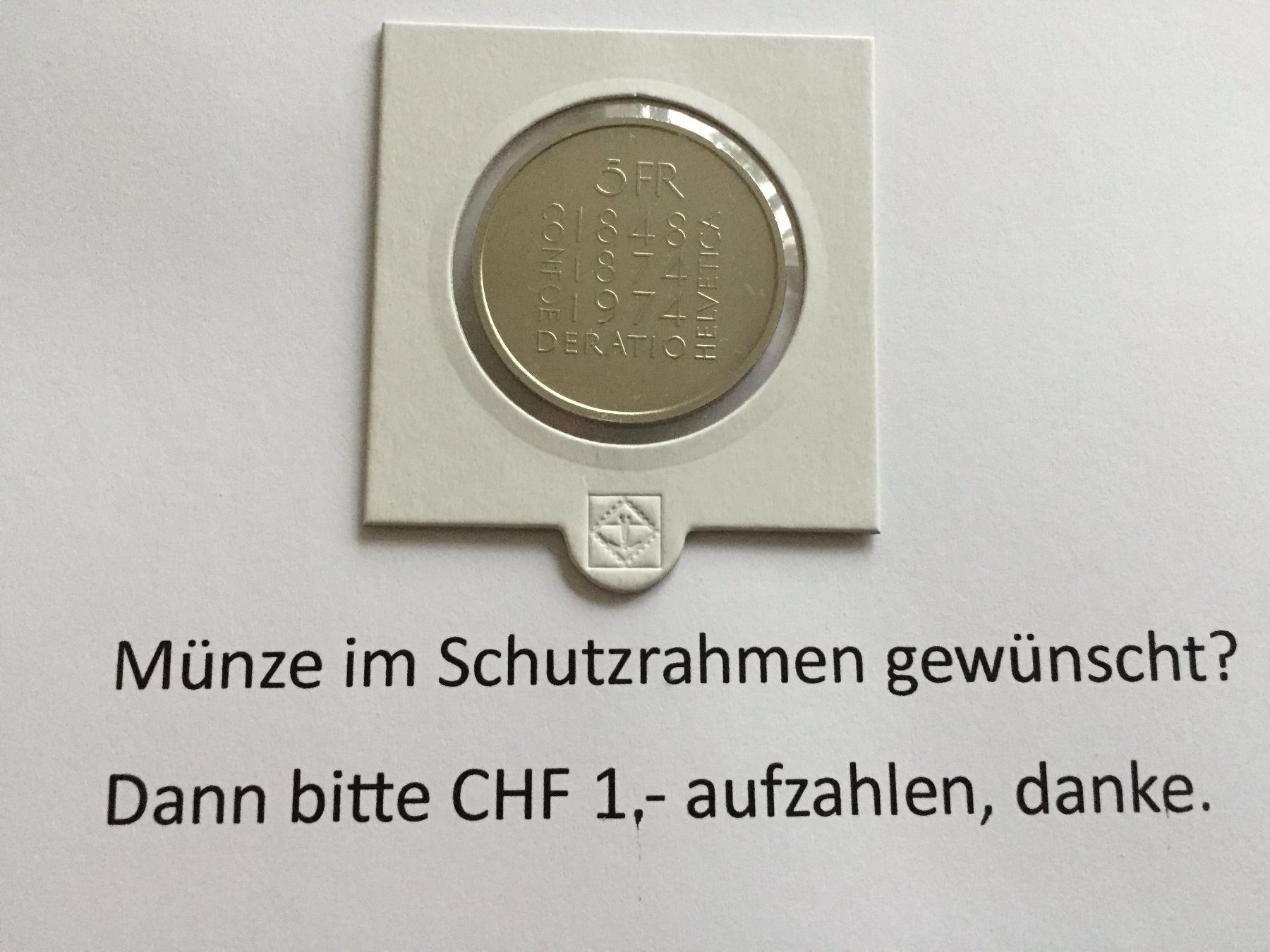 Tutti le monete: 5 Franken 1975 vz+,  "Denkmalpflege" – Usato da Elsau venduto da herbybay 4