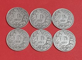 1 Franken 1910,1911,1912,1913,1914,1916 „Silber“