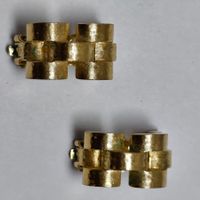Vintage Creolen-Ohrclips goldfarben strukturiert #C1