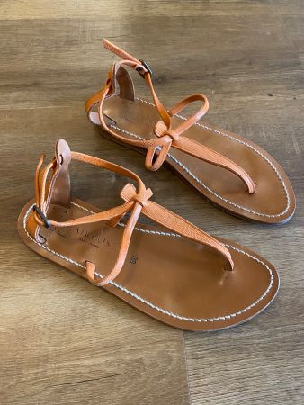 K. Jacques Leder-Sandalen orange Gr. 39