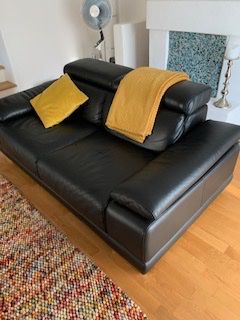 Sofas: Echtleder Sofa 2,5 Pl Schwarz – Gebraucht aus Dübendorf von hpm-hpm 2