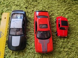 Modellautos 3er Set: Ford Mustang, Dodge, Fiat 500
