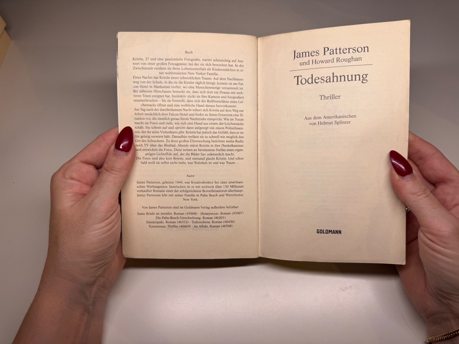 Libri: ROMAN: James Patterson, Totenahnung – Usato da Grosswangen venduto da Deutsche_Romane 2