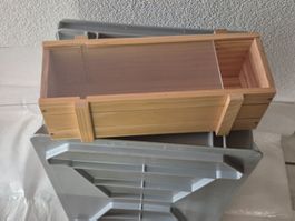 Weinkiste leer mit Plexiglasdeckel 34.5x11.7x11.5 cm