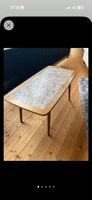 Vintage Couchtisch Holz mit Mosaik-Tischplatte, 99x50cm