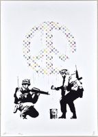 Death NYC Pop Art Druck " Banksy Soldiers Painting CND Sign