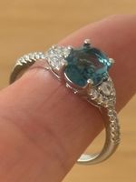 Luxus Elegante Gr.19/9 Ring Farbe: Silber /Blau