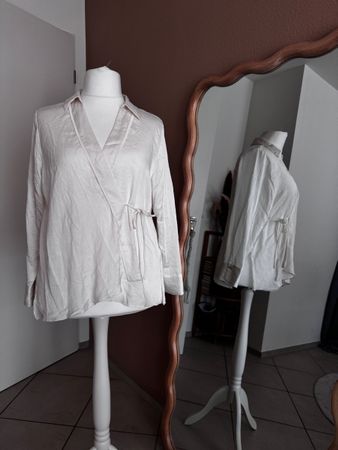 KImono-ähnliche Schlagbluse Eischalen-weiss Gr L (Gr 44)