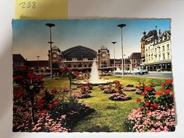 Ansichtskarte Basel Bahnhof SBB mit Garten Oktober 1979