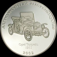 Opel Torpedo 1911 Münze aus der 'Oldtimer'-Serie