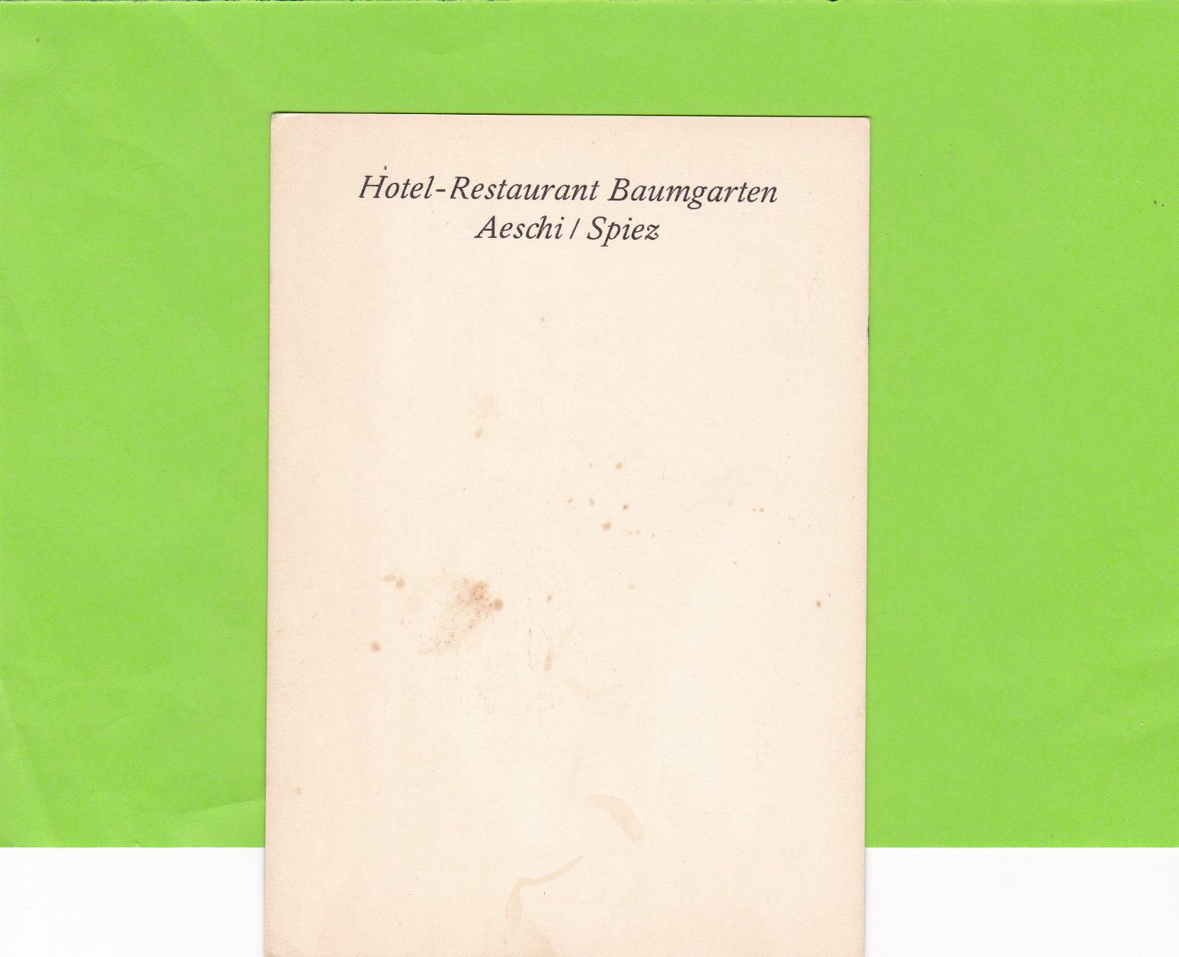 Cartoline postali: Hotel-Restaurant Baumgarten, Aeschi/Spiez--Oldtimer – Usato da St. Peterzell venduto da neckertal 1