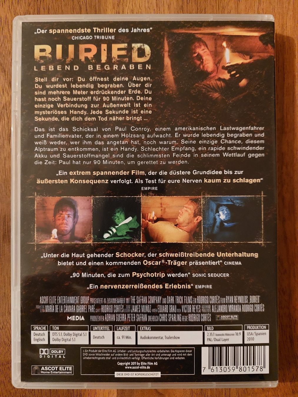 Tutti i DVDs: DVD - Buried mit Ryan Reynolds – Usato da Rheinfelden venduto da FilmAuktion 1