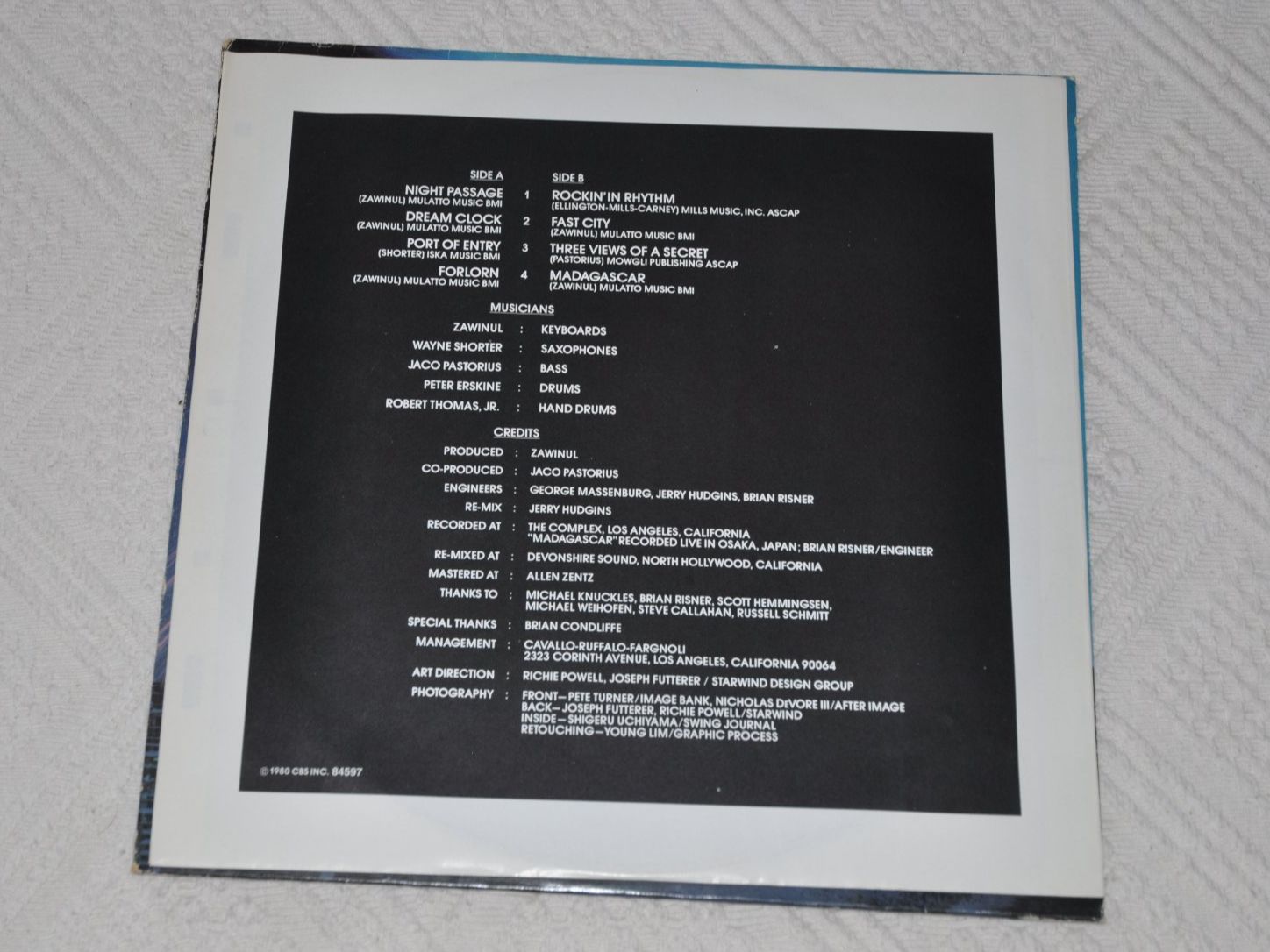 Dischi in vinile: LP Weather Report - Night Passage – Usato da Boll venduto da Theodora15 2