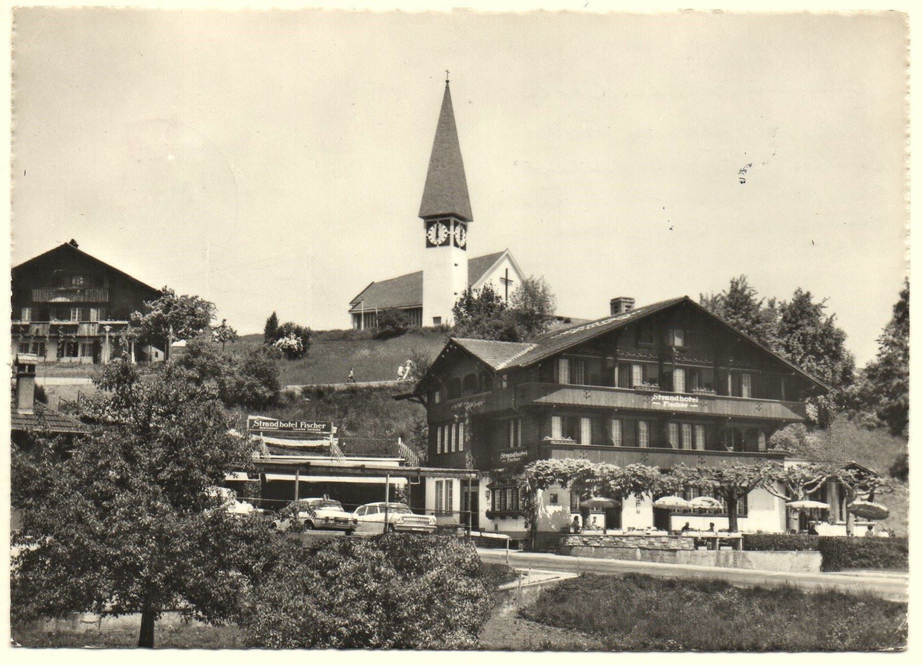 Cartoline postali: FAULENSEE am Thunersee, Hotel Strandweg, Auto – Usato da Jona venduto da philajona