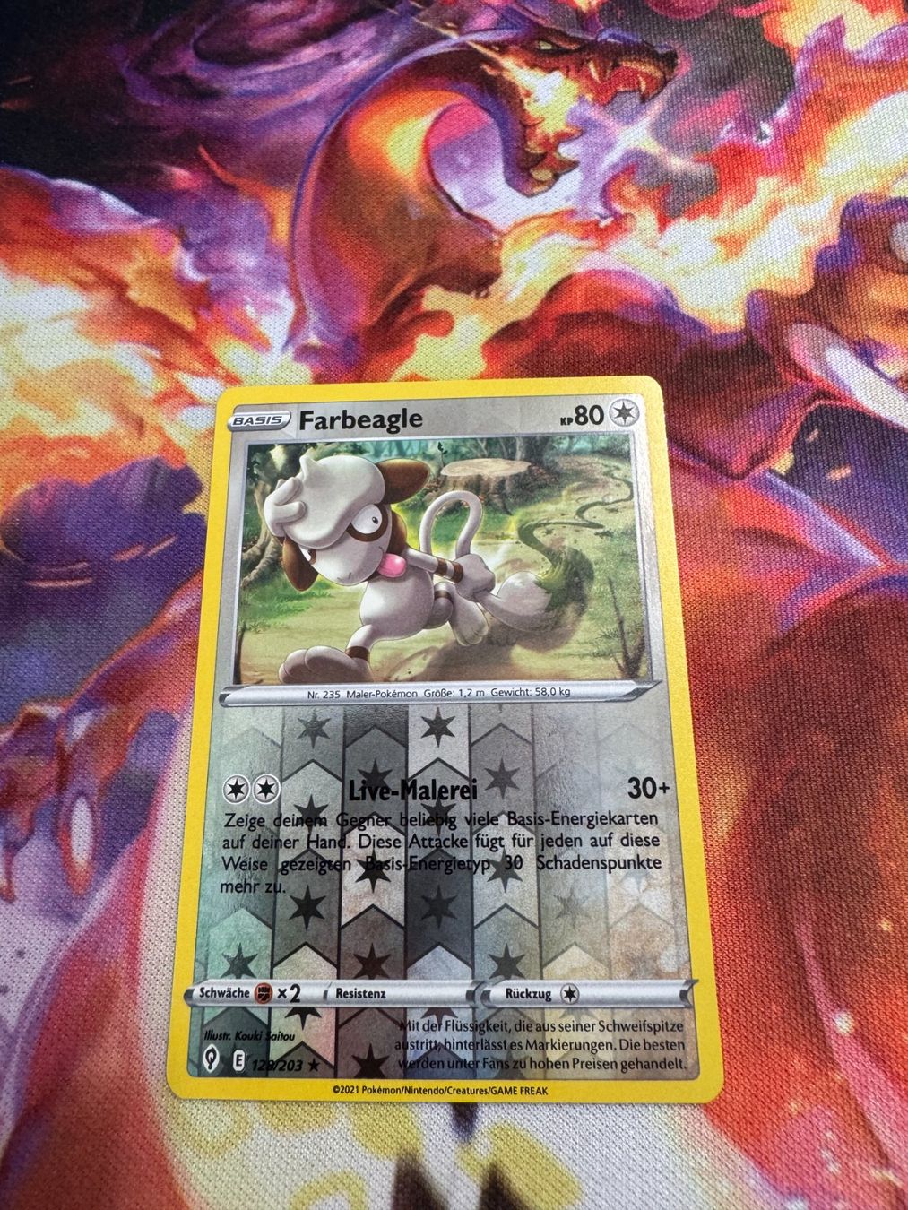 Pokémon Carte collezionabili: Farbeagle (EVS 128) / Reverse Holo / Drachenwandel – Nuovo (secondo la descrizione) da Bülach venduto da CherryBlu