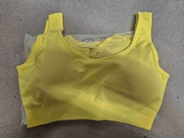 Trendiges, gelbes Sporttop - perfekt für gute Laune 🍋