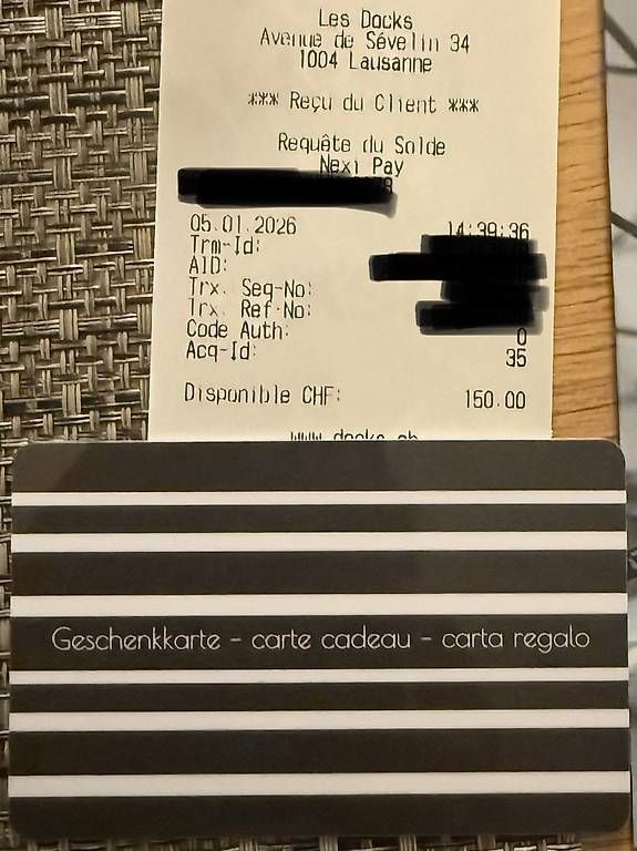 Cartoline: Carte cadeaux "Docks" 150 CHF – Usato da Epalinges venduto da Benoit2211 1