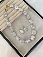 Barock Süsswasserperlen Kette mit Ohrringe