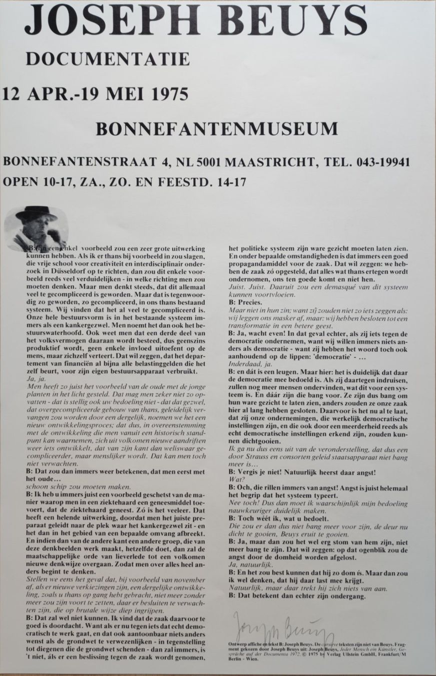 Foto & Immagini: JOSEPH BEUYS - DOCUMENTATIE - ORIGINAL-PLAKAT - SIGNIERT – Usato da Goldach venduto da Gaip