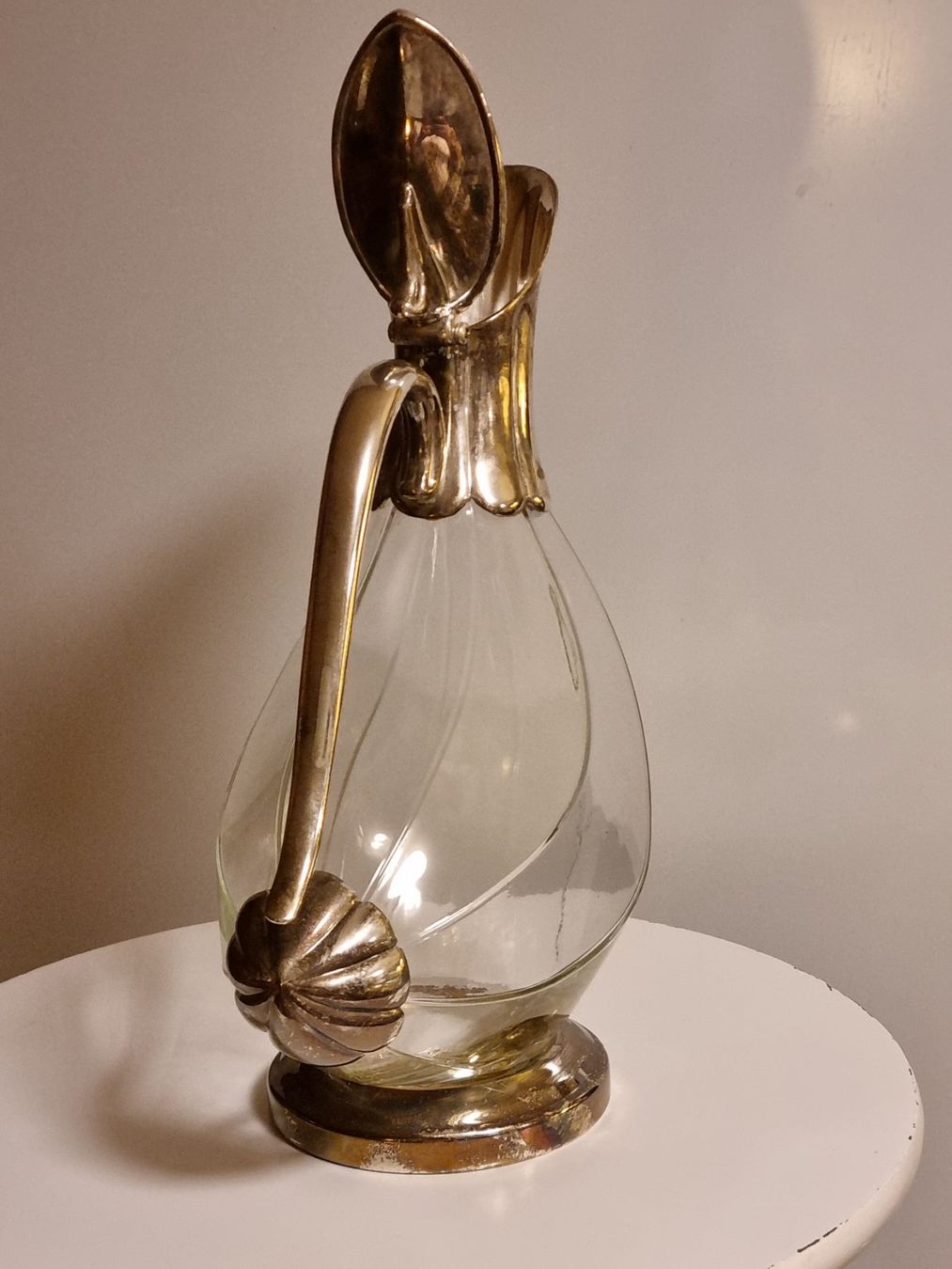 Caraffe: Vintage Glas Karaffe mit Metallmontur versilbert – Usato da Scharnachtal venduto da devin03 2