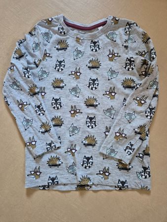 Langarmshirt  grau mit Tiermotiven Gr. 116