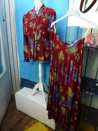 SHE ZWEITEILER GR 36 LANGER ROCK BLUSE VISCOSE NEU LANGARM