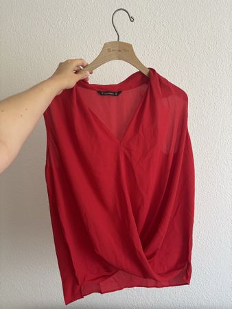 Dunnes red sleeveless summer blouse, size 40