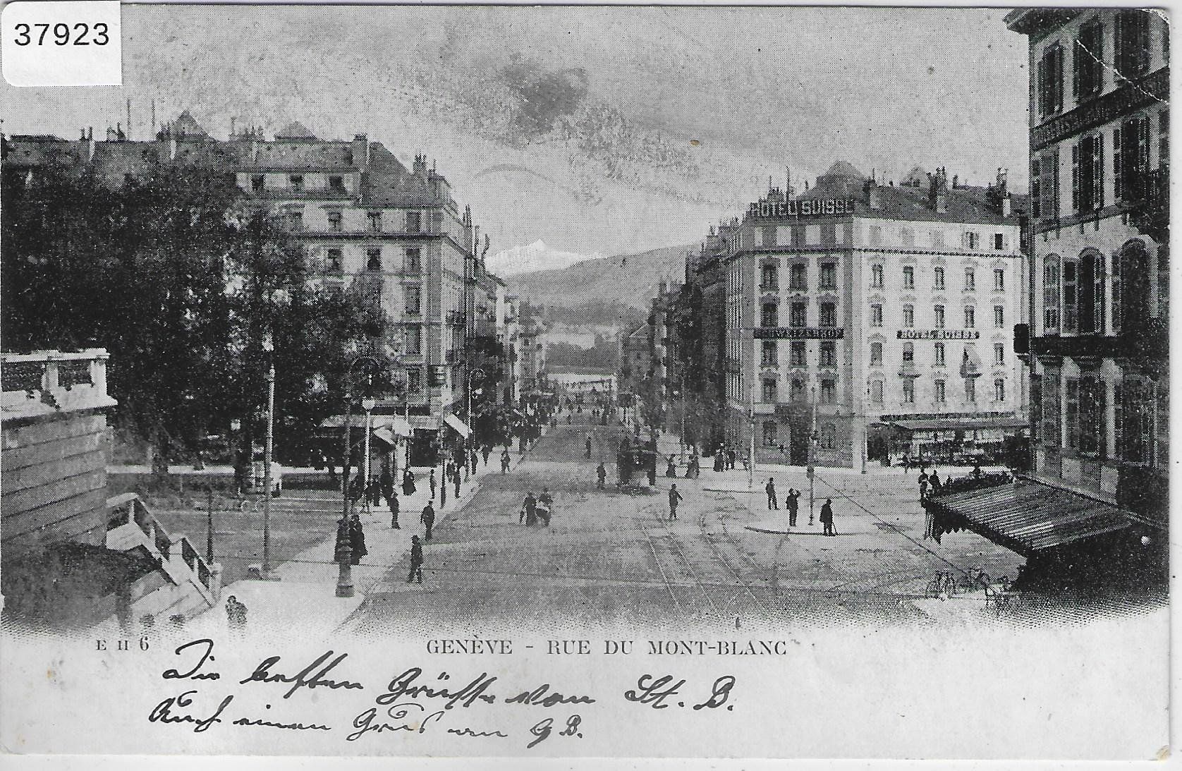 Cartoline postali: Geneve - Rue de Mont-Blanc - animee – Usato da Ettingen venduto da Kartenplanet