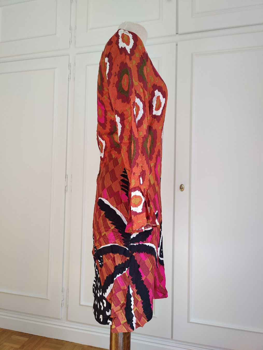 Vestiti: Seventies Patterned Long Sleeve Mini Dress – Usato da La Tour-de-Peilz venduto da dAutrefois 2
