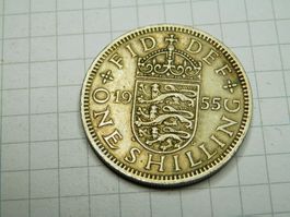 Großbritannien 1 Schilling, 1955 Englisches Wappen, drei Löw