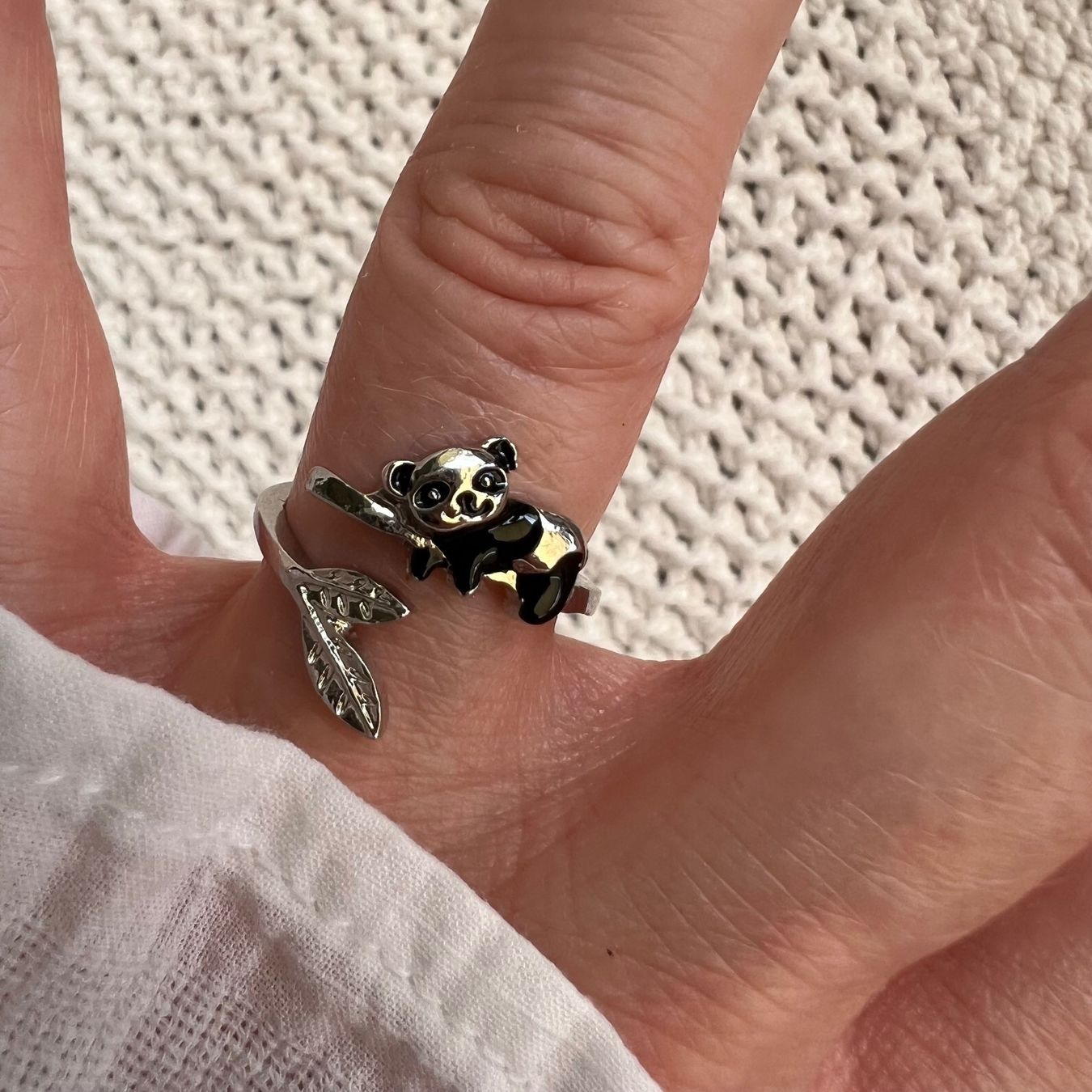 Anelli: Bague panda en acier inox – Nuovo (secondo la descrizione) da Pully venduto da sunaddict 2