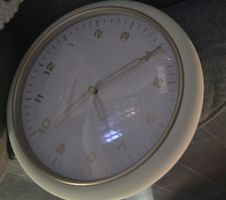 SECOND HAND Wanduhr gold/beige rund