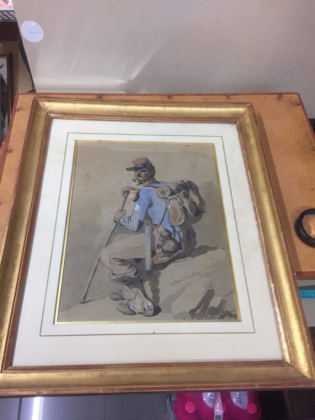 Gemälde: TOUSSAINT Nicolas 1792-1945 Aquarell sig – Gebraucht aus Bern von Jwpm66