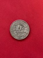 Schweizer 2 Franken Silber-Münze 1960 gebraucht im Zustand