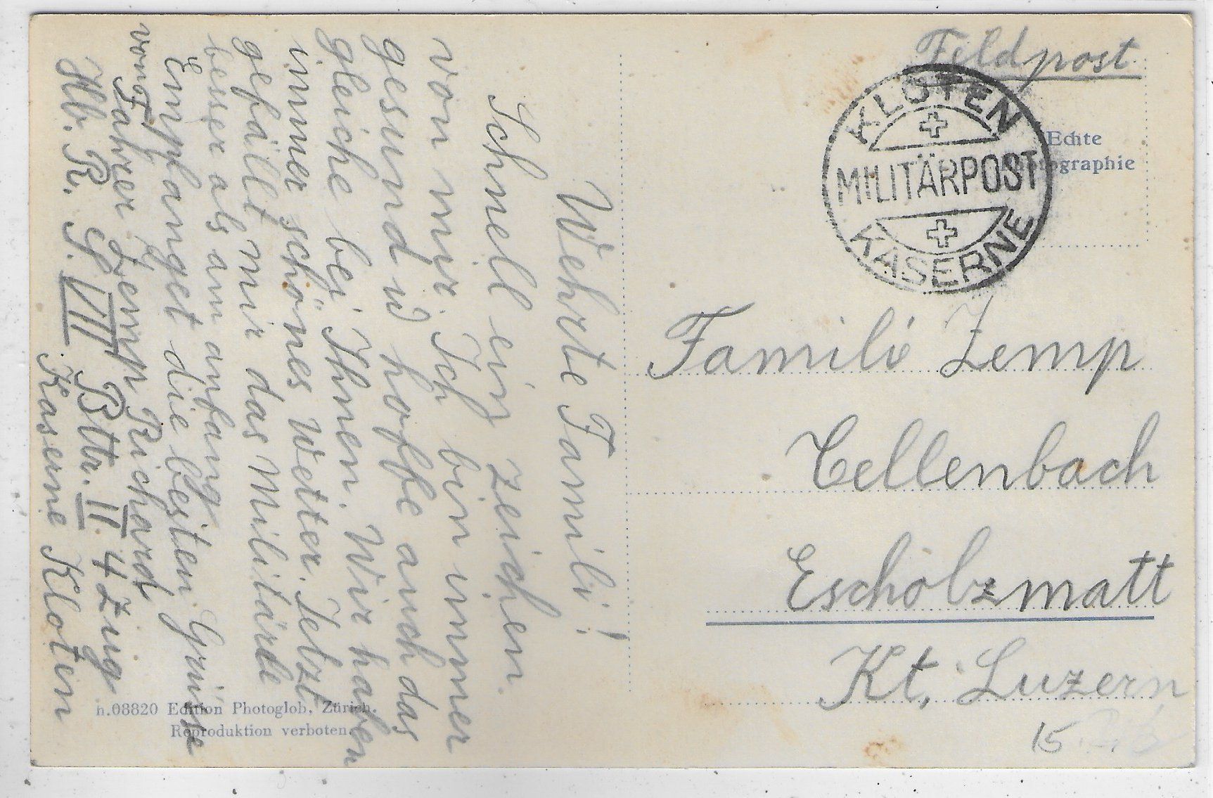 Cartoline postali: Kloten - Waffenplatz – Usato da Ettingen venduto da Kartenplanet 1