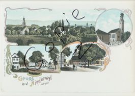 Gruss aus Niederwyl, Argau  -  (Litho-Ansicht um 1900)