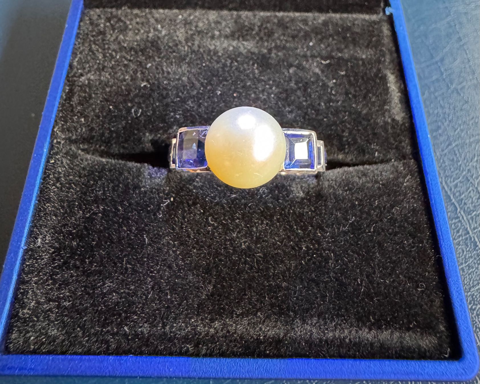 Wunderschöner Gold Ring mit Süsswasserperle und Saphiren 💍 (Gebraucht ...