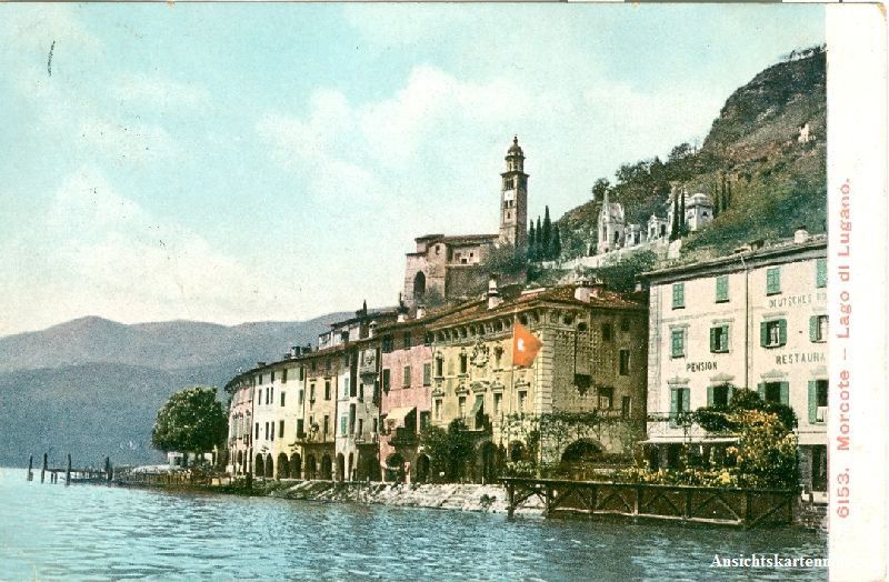Cartoline postali: Morcote - Litho + 1914 – Usato da Emmenbrücke venduto da teestube