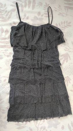 Partykleid schwarz glänzend Grösse S