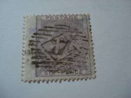 Uralte Briefmarke Grossbritannien, o,  Six Pence