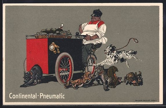 Cartoline postali: Continental-Pneumatic, Reklame, Wurstlie – Usato da Berlin venduto da bartko-reher