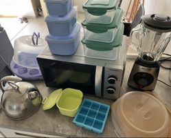 Mikrowelle SilverCrest, Standmixer, Wasserkocher, Aufbewahru