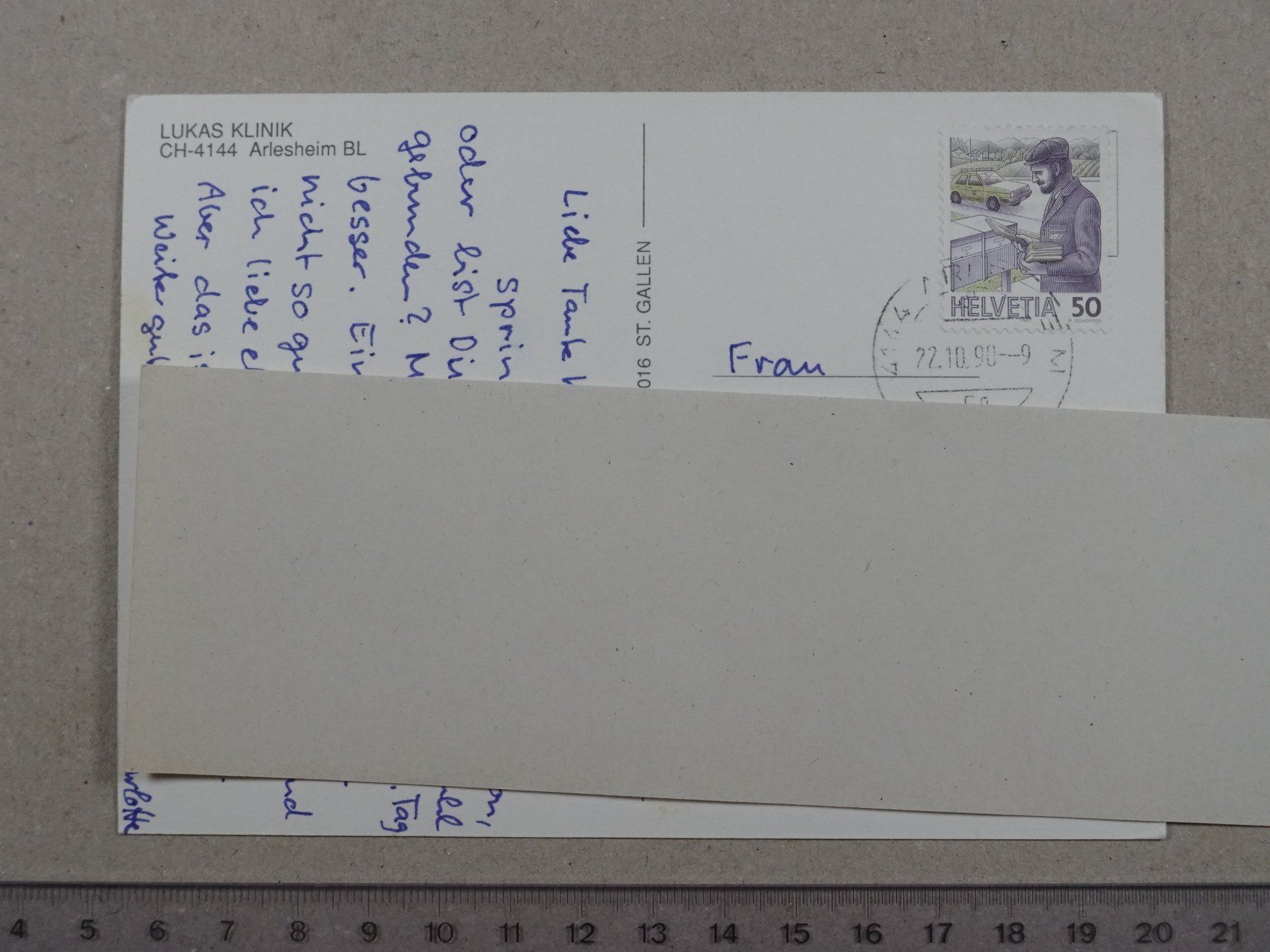Cartoline postali: Arlesheim BL, Lukas Klinik, 1990 – Usato da Lenzburg venduto da fh1 1