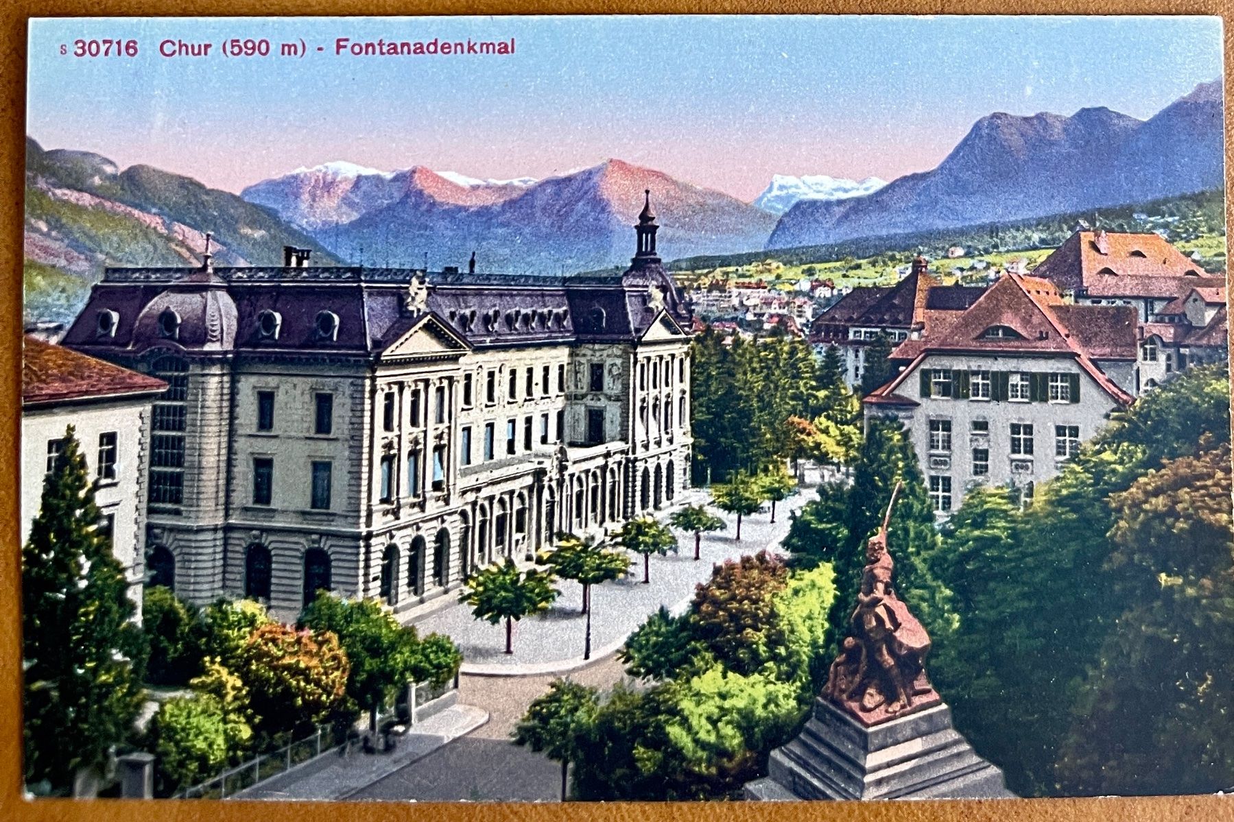 Ansichtskarten: AK:  CHUR - Fontanadenkmal – Gebraucht aus Lutry von Ediego