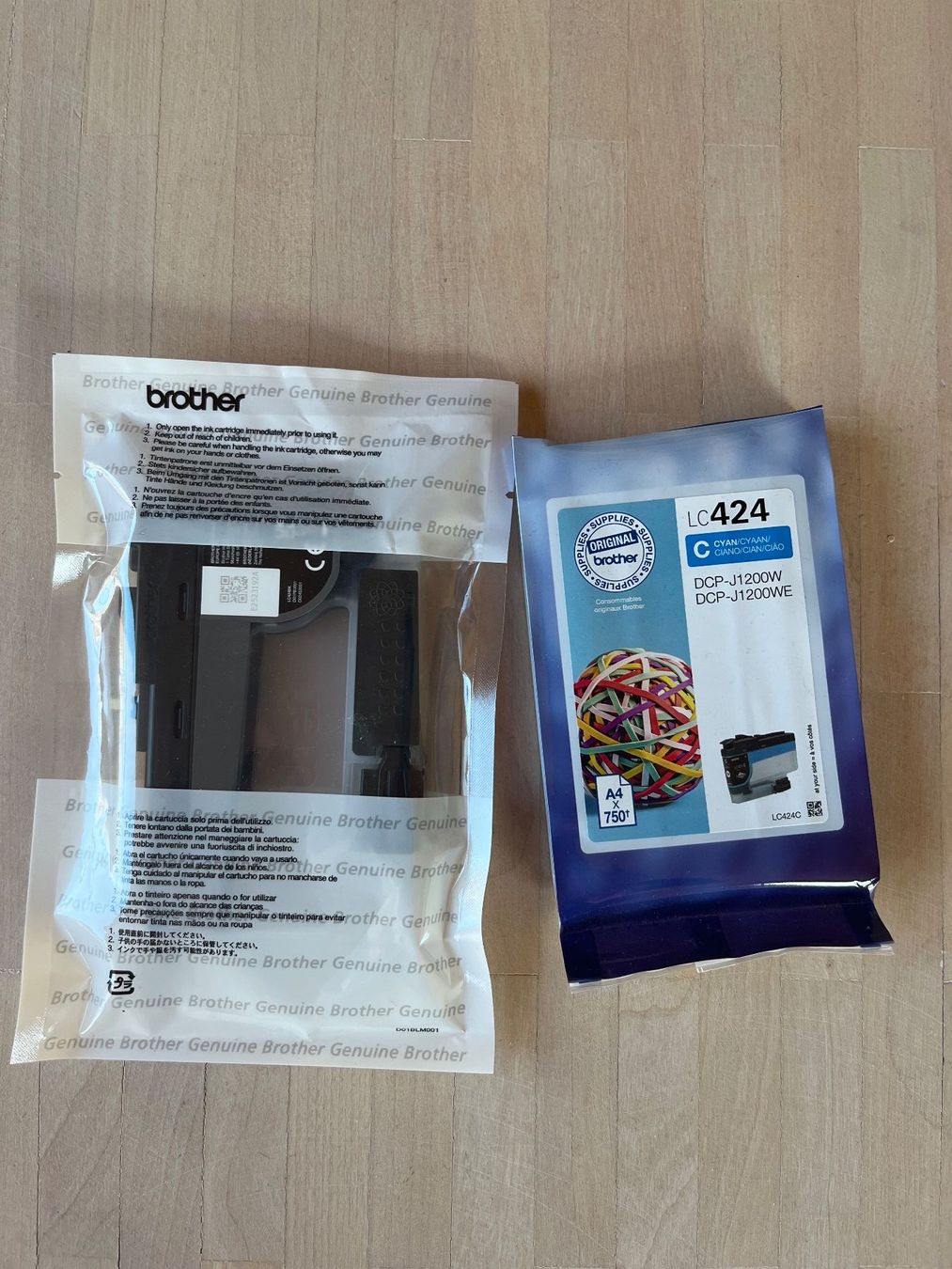 Brother Cartucce per stampanti & toner: Originale Brother LC424, schwarz und blau – Usato da Rifferswil venduto da wirzthomas 1