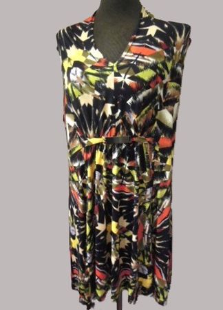 ca Gr 48 Kleid mit viel Stretch schöne Erdfarben Retrolook