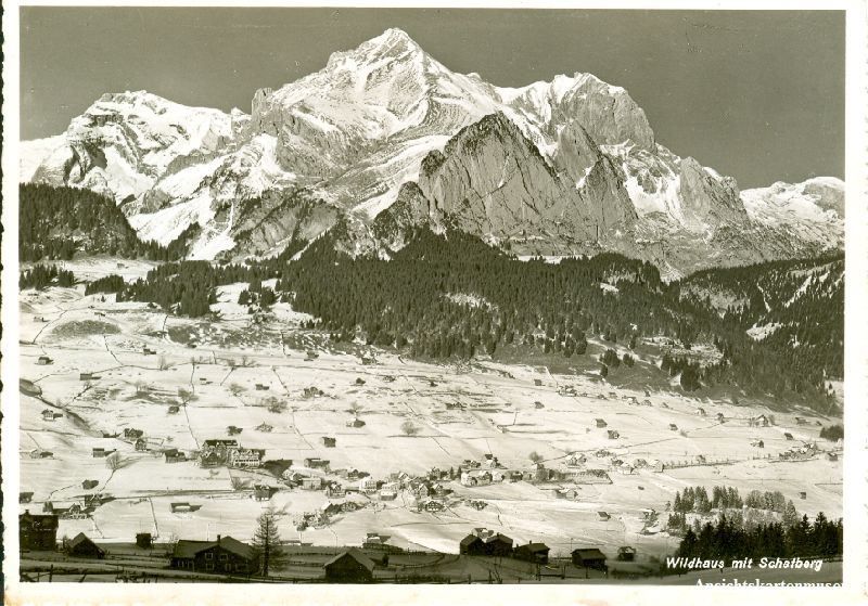 Cartoline postali: Wildhaus - mit Schafberg + ca. 1950 – Usato da Emmenbrücke venduto da teestube