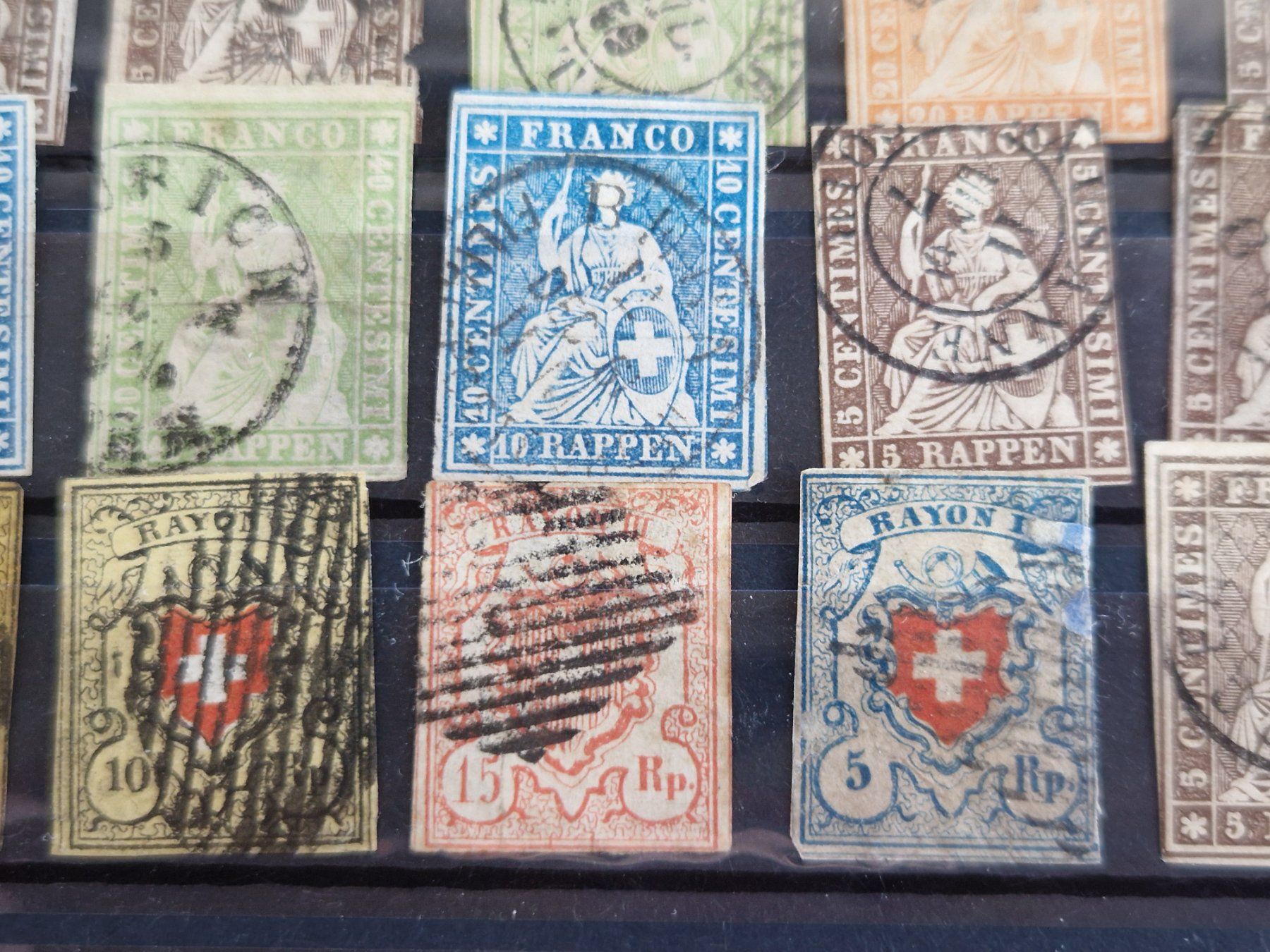 Alle Briefmarken: Ansammlung Rayon / Strubel, ab 1.- – Gebraucht aus Burgdorf von Glossy01 6