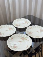 4 Vintage Porzellanteller France mit Goldrand